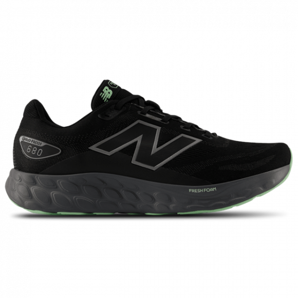 New Balance Men's Fresh Foam 680v8 Waterproof Running Shoes - Black/Grey/Green - M680WBK8