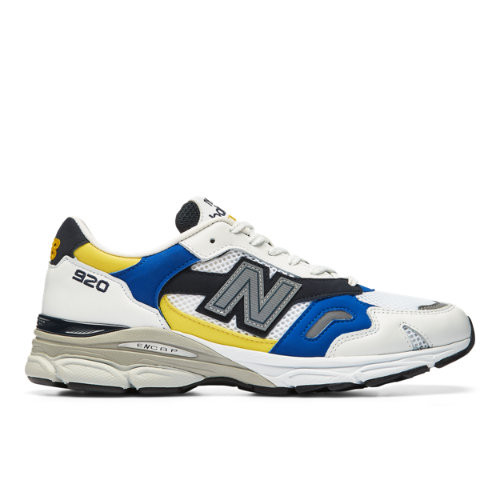 New Balance MADE in UK 920 - Hombres EU 40.5, White/Blue/Yellow - M920SB