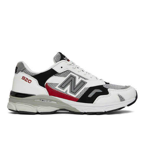 New Balance Hombre MADE in UK 920 in Blanca/Gris/Roja/Negro, Suede/Mesh, Talla 38 - M920UKF