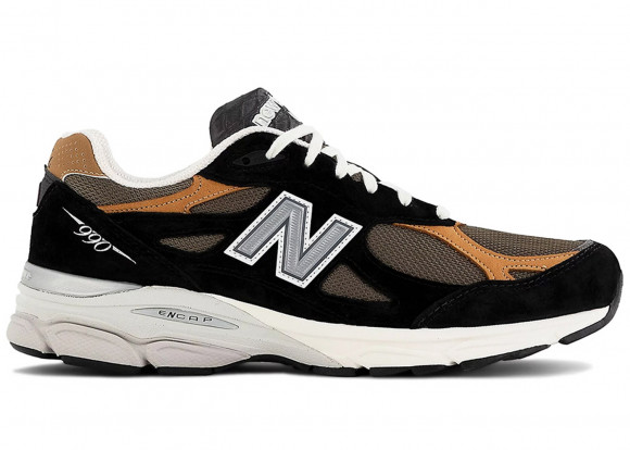 New Balance Homens MADE in USA 990v3 in Preto, Leather - M990BB3