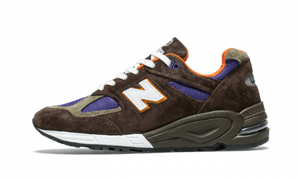 New Balance Hombre Made in USA 990v2 in Marrón/marron/Gris/Gris, Leather, Talla 36 - M990BR2
