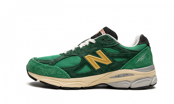 New Balance Hombre MADE in USA 990v3 in Verde/vert/Amarillo/Jaune, Leather, Talla 35.5 - M990GG3