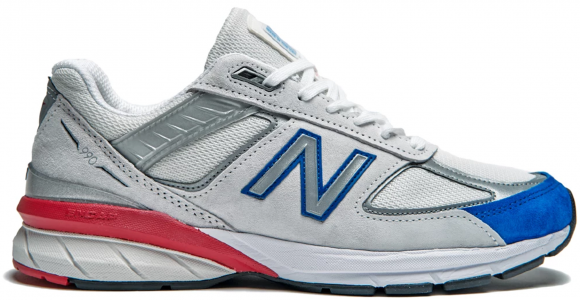 New Balance Herren Made US 990v5 - Grau/Blau/Rot, Grau/Blau/Rot - M990NB5