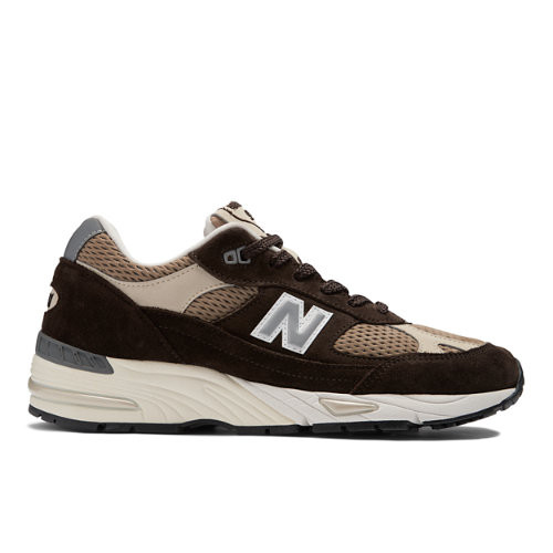 New Balance Hombre Made in UK 991v1 Finale in Marrón/Beige/Gris, Suede/Mesh, Talla 40 - M991BGC