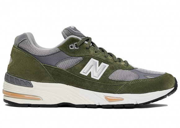 New Balance Men's MADE in UK 991 in Green/Grey/Brown Suede/Mesh, size 7 - M991GGT