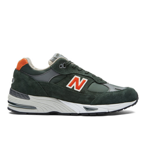 Uomo New Balance 991 Made in UK - Forest Green/Orange, Forest ...