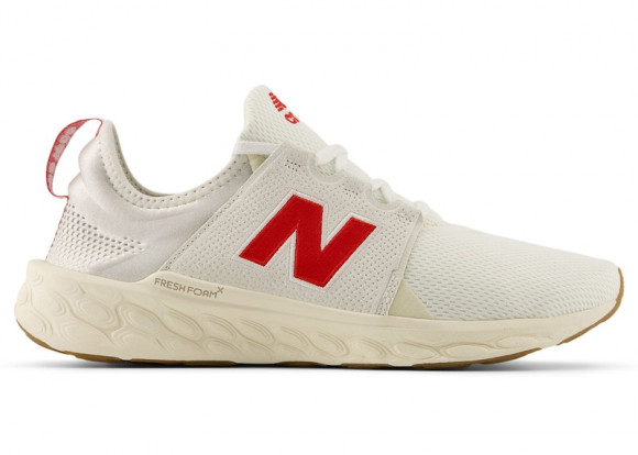 New Balance Men's Fresh Foam X CRUZ v3 Running Shoes - White/Red/Beige - MCRUZRR3