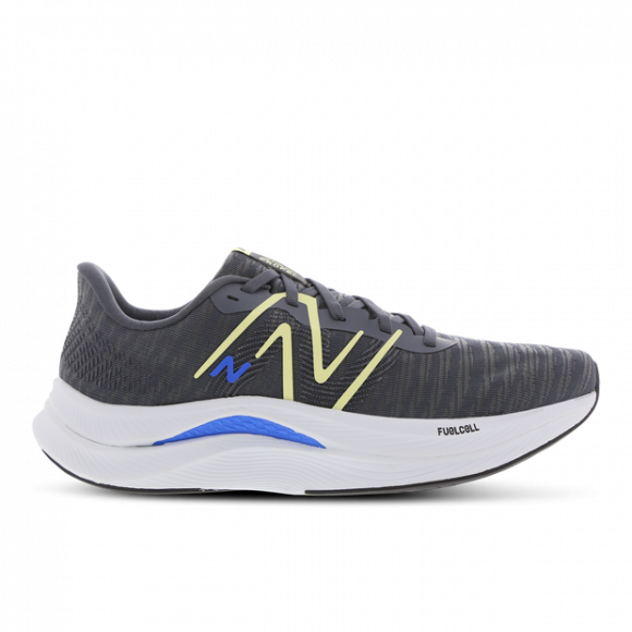 New Balance Men's FuelCell Propel v4 in Blue/Yellow/Grey Synthetic - MFCPRCC4