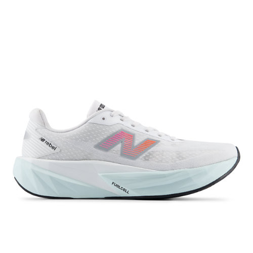 New Balance Men's FuelCell Rebel v5 Running Shoes - White/Pink/Blue - MFCX1WY