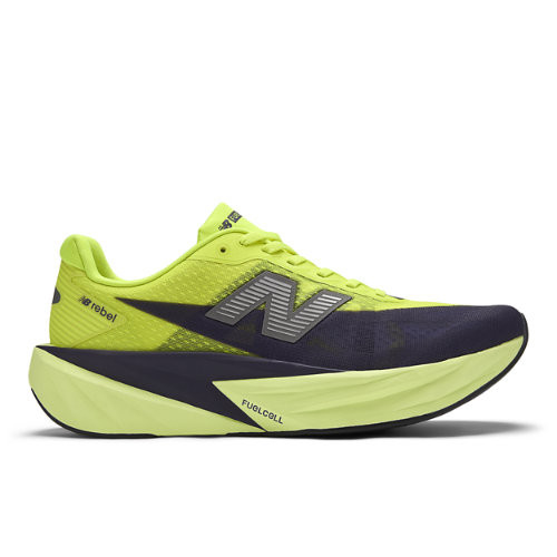 New Balance Men's FuelCell Rebel v5 Running Shoes - Green/Purple/Grey - MFCX4TR