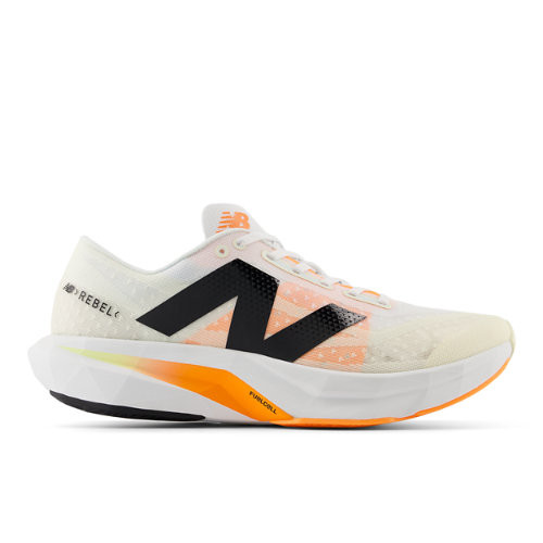 New Balance Men's FuelCell Rebel v4 Running Shoes - White/Beige/Orange - MFCXCN4