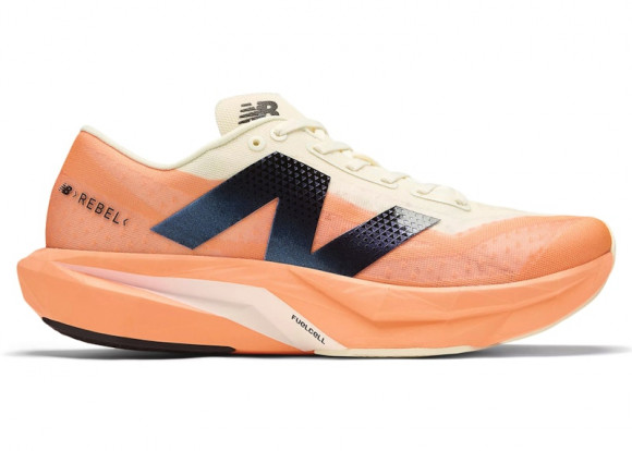 New Balance Men's FuelCell Rebel v4 Running Shoes - Orange/Beige/Black - MFCXCO4