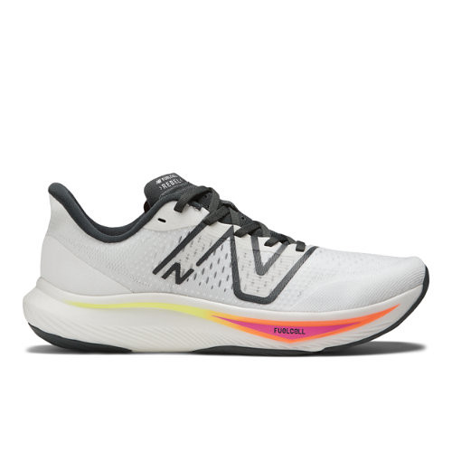 New Balance Herren FuelCell Rebel v3 in Weiß/Grau/Orange, Synthetic - MFCXCW3