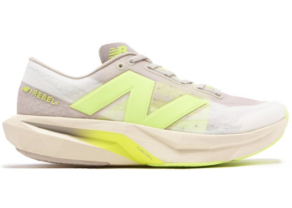New Balance Men's FuelCell Rebel v4 Running Shoes - Grey/Green/White - MFCXLUM