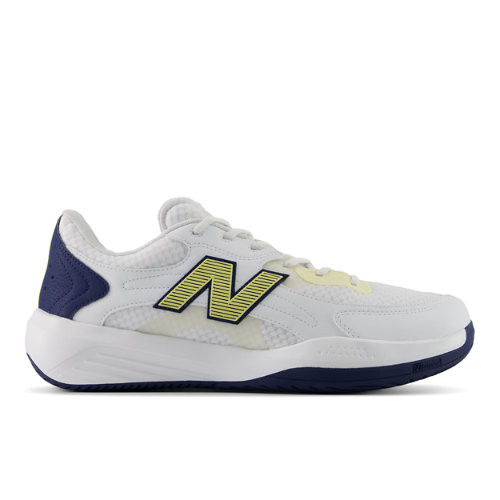 New Balance Men's 696v7 Tennis Shoes - White/Yellow - MH6963L2