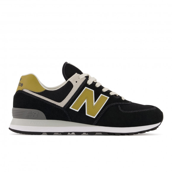 New Balance Men's ML574 in Black/Brown Leather