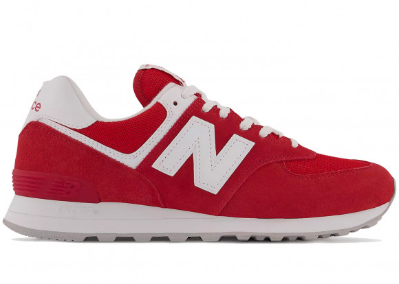 New Balance Men's 574 in Red/White Leather, size 7 - ML574PI2