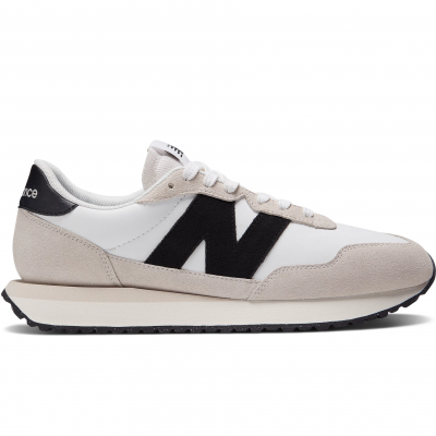 New Balance Men's 237 in White/Black Suede/Mesh - MS237SF