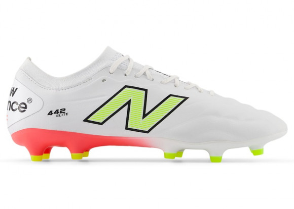 New Balance Unisex 442 ELITE FG V2 Soccer Shoes - White/Red/Yellow - MS41FEB2