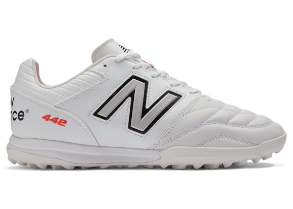 New Balance Unisex 442 PRO TF V2 Soccer Shoes - White/Black/Red - MS41TWT2