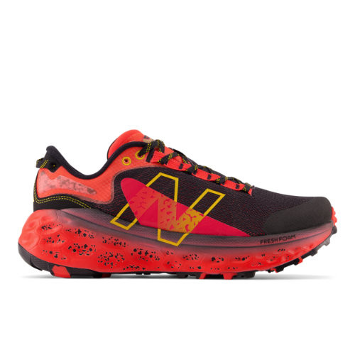 New Balance Men's Fresh Foam X More Trail v2 in Black/Red Synthetic, size 7 - MTMORCD2