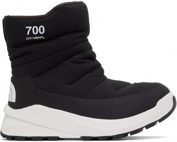 The North Face Black & White Nuptse II Boots - NF0A5G2K