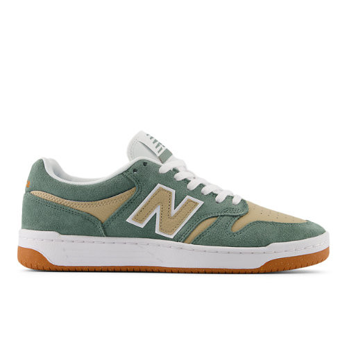 New Balance Hombre NB Numeric 480 in Verde/Blanca, Suede/Mesh, Talla 40.5 - NM480NWB