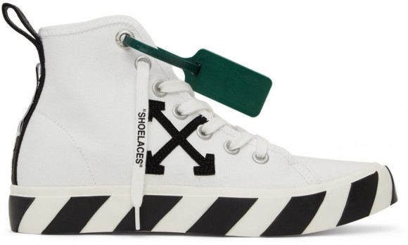 Off-White White & Black Mid Vulcanized Sneakers - OMIA119C99FAB0010110