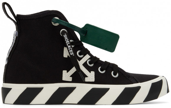 Off-White Black & White Mid-Top Vulcanized Sneakers - OMIA119C99FAB0011001