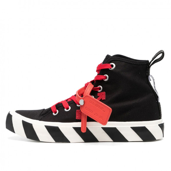 Off-White Vulcanized Mid Top Canvas Black Red - OMIA119S23FAB0011025