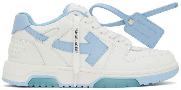 Off-White White & Blue Out Of Office Sneakers - OMIA189C99LEA0010145