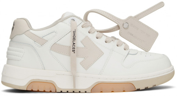Off-White White & Beige Out Of Office Sneakers - OMIA189C99LEA0010161