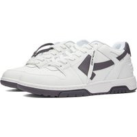 Off-White Men's Out Of Office Calf Leather Sneakers in White/Dark Grey - OMIA189S23LEA0010107