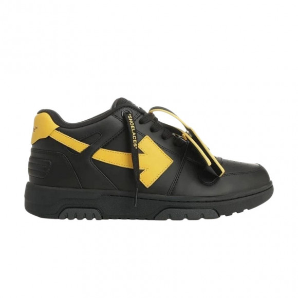 Off-White Out Of Office Calf Leather Sneaker 'Black Ocher Yellow' | Men's Size 11 - OMIA189S26LEA001-1016
