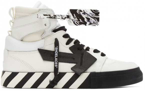Off-White White & Black High Floor Vulcanized Leather Sneakers - OMIA225F21LEA0010110