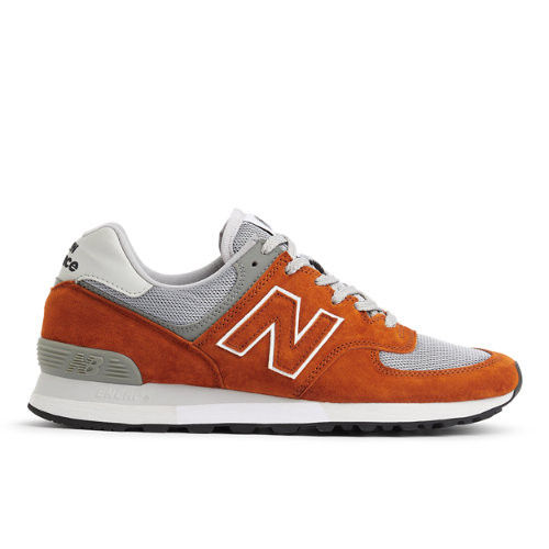 New Balance Unisex MADE in UK 576 in Orange/Grey Suede/Mesh - OU576OOK