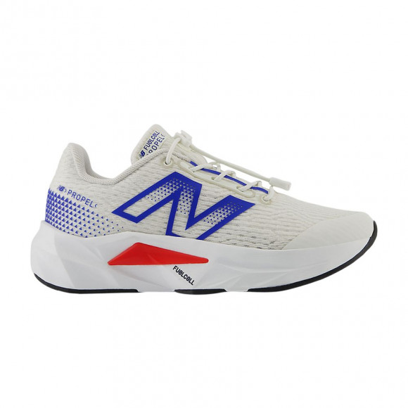 New Balance FuelCell Propel v5 Bungee Lace Little Kid 'Sea Salt Royal True Red' | Cream | Kid's Size 11 - PAFCPRR5
