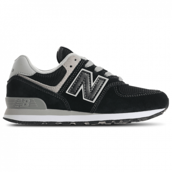 New Balance Kids' 574 Core in Black/White Leather - PC574EVB