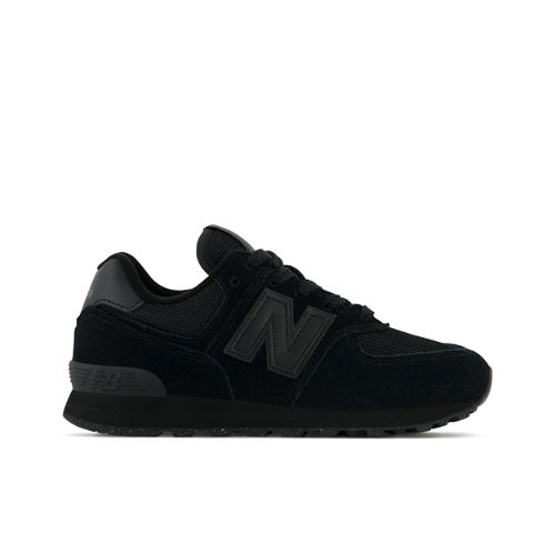 New Balance Kids' 574 Core in Black Leather - PC574EVE