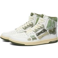 AMIRI Men's Bandana Skel Top Hi-Top Sneakers in White Olive - PF22MFS032-790
