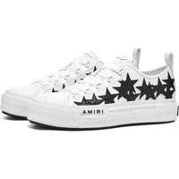 AMIRI Women's Stars Low Court Sneakers in White/Black - PF22WFS007-WBK