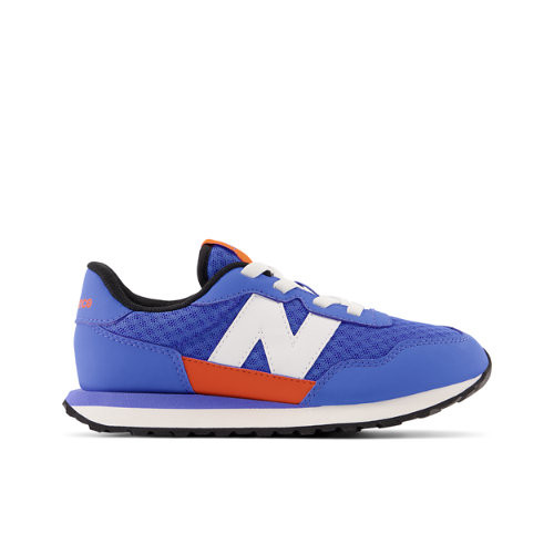 New Balance Kids' 237 Bungee Lace in Blue/Bleu/Orange Synthetic - PH237KB