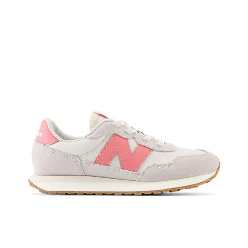 New Balance Kids' 237 Bungee in Grey/Gris/Pink/Rose Synthetic - PH237PK