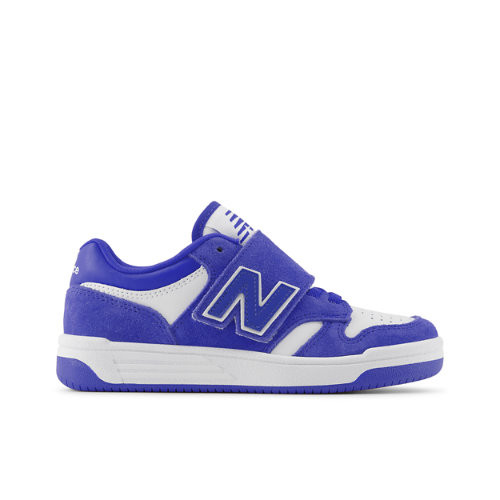 New Balance Kinder 480 Bungee Lace with Top Strap in Blau/Weiß, Synthetic - PHB480WH