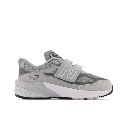 New Balance Kids' FuelCell 990v6 Hook and Loop in Grey Suede/Mesh - PV990GL6