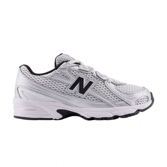 New Balance 740 Bungee Lace Little Kid 'Silver Metallic Black' | Grey | Kid's Size 7 - PZ740NW