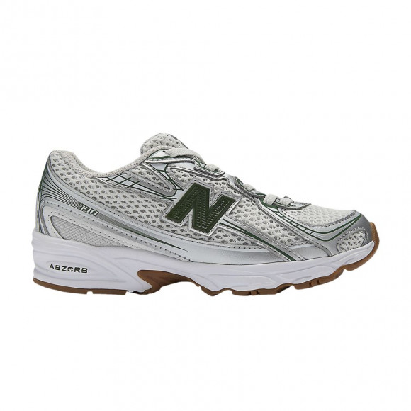New Balance 740 Bungee Lace Little Kid 'Silver Metallic Dark Alpine Green' | Grey | Kid's Size 13 - PZ740SF