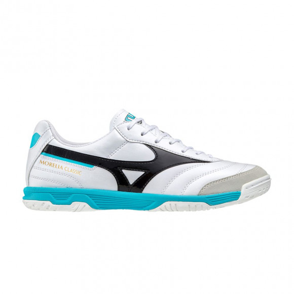 Mizuno Morelia Sala Classic IN 'White Black Aqua' | Men's Size 9 - Q1GA220209