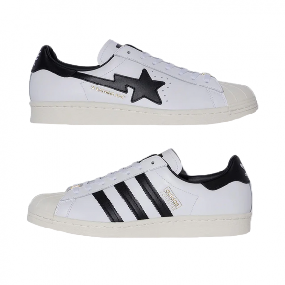 adidas x BAPE Superstar 80s White Black