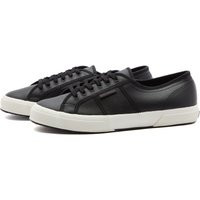 Superga Men's 2750 Tumbled Leather Sneakers in Black/White - S009VH0-ADT